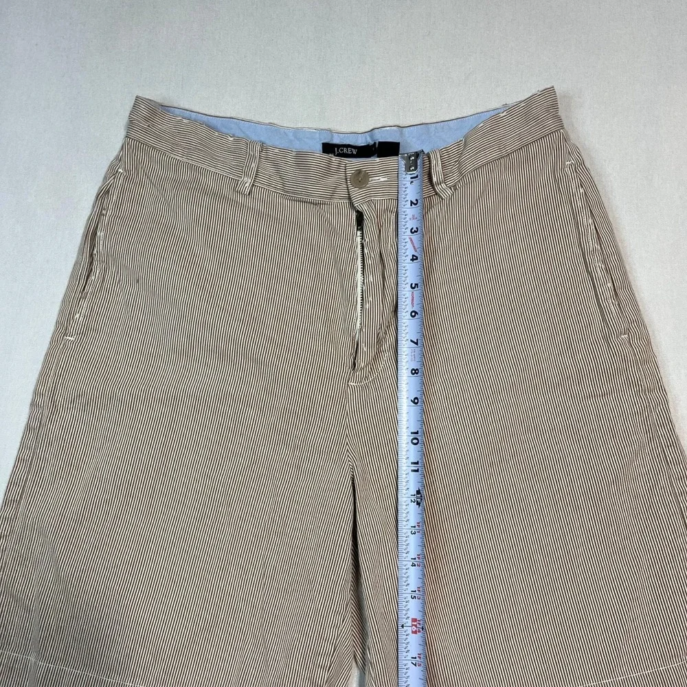 J. Crew‎ Striped Cotton Shorts Men's Tan Casual Pleated - Size 32
